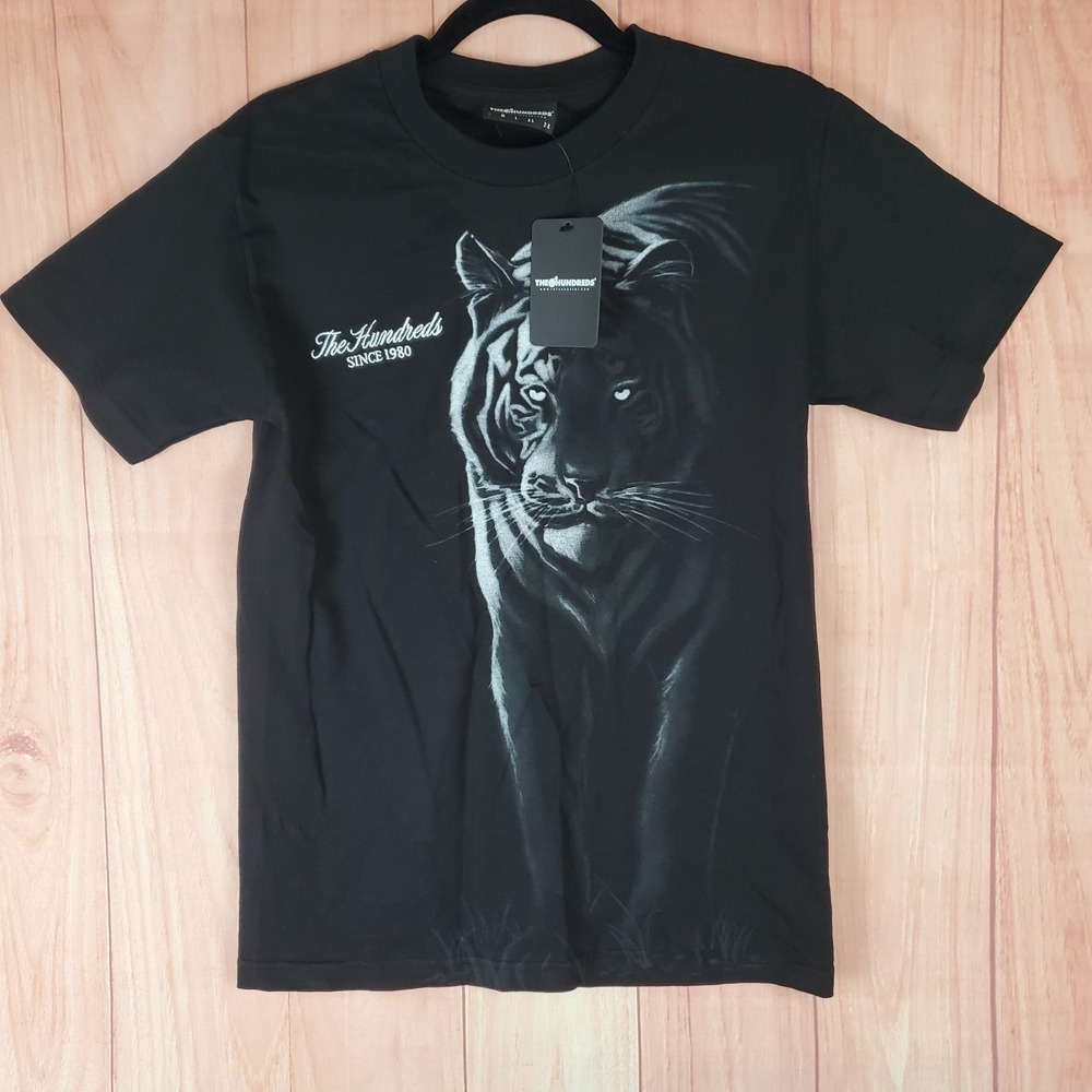 The Hundreds‎ T Shirt Mens Small Black Cotton Graphic Tiger Shadow